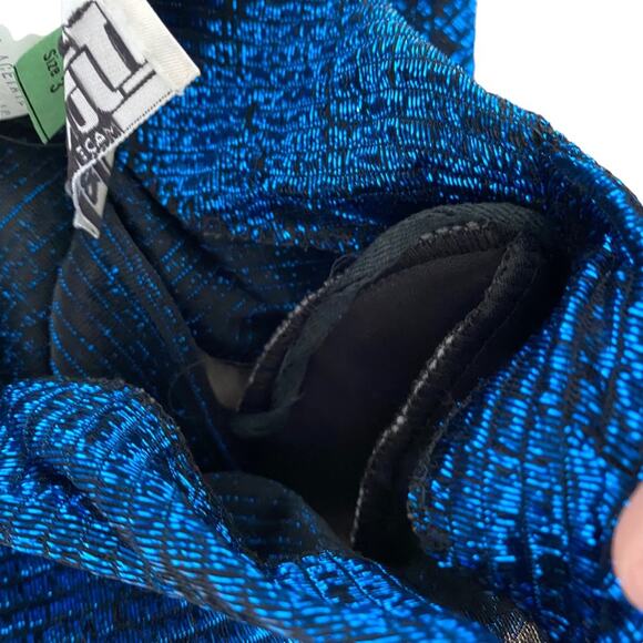 T Juniors Vintage 70s Disco Blue Metallic Peplum Dress size small 3 - Picture 9 of 11